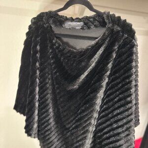 Marc New York Faux Fur Shawl Wrap | One Size Black I NWT